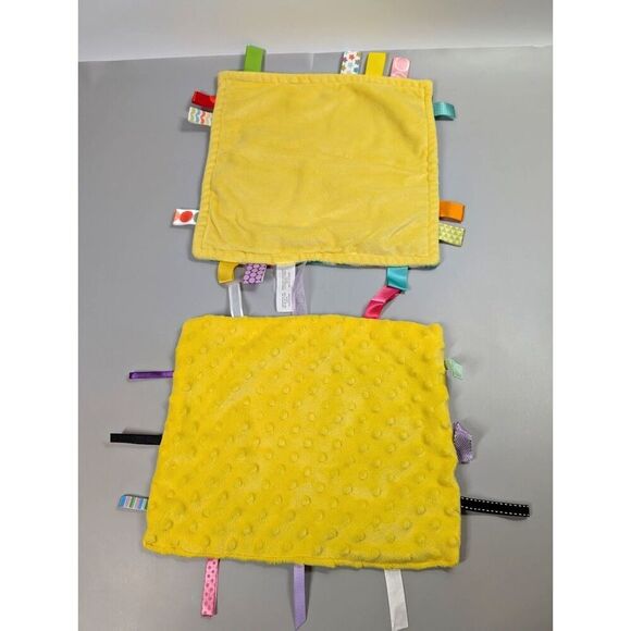 3 Lovey Security Blanket Dinosaur Taggies Bright Starts Rattle Baby Sensory Tag - Picture 3 of 12